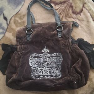 Juicy Couture Chocolate Tote with Silver Embellishment